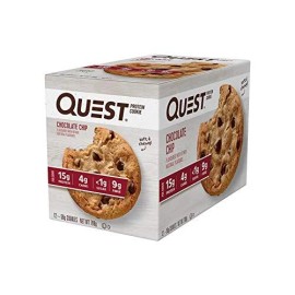 Galleta de proteína con chispas de chocolate Quest Nutrition sin gluten, sin soja, 12 unidades
