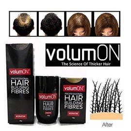 Volumon Professional Hair Building Fibres, Hair Loss Concealer, Keratin, 28 g, Get up to 30 Uses, Choose from 8 Colours (Medium Blonde)