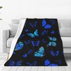 Blue Butterfly Soft Warm Throw Blanket Lightweight Flannel Fleece Bed
