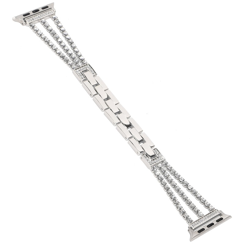 Rhinestone Brass Metal Bracelet Watch Band Strap Replacement for IOS