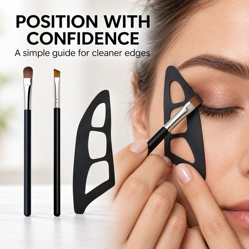 3-Piece Eye Makeup Template Kit with 2 Eyeshadow Brushes and