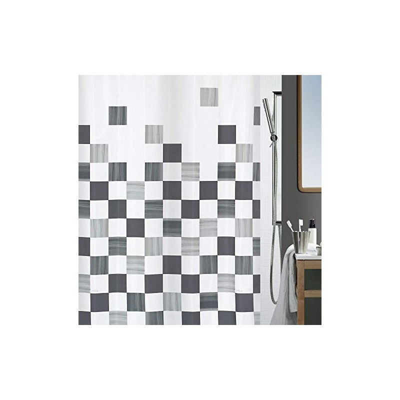 Spirella Anti-Mould Shower Curtain - Anti-Bacterial, Washable, Waterproof, Polyester, "Part"
