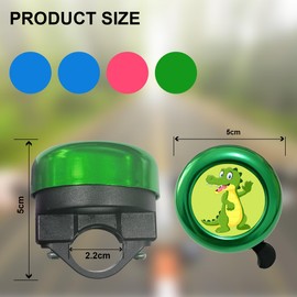 Children's Bicycle Bell, Children's Bicycle Bell, Boys and Girls, Bicycle Bell, Mini Loud Bicycle Bell for Scooter, Children's Bike, Mountain Bike, Green Crocodile