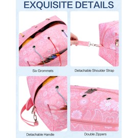 yookee home Yarn Bag Crochet Bag Organizer Knitting Bag Organizer Crochet Storage Yarn Holder for Crochet Accessories Yarn Storage Bag for Crocheting Gifts for Crochet Lovers,Mom,Women,Pink