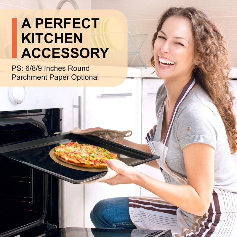 6-Inch Baking Sheet Rounds - Kraft Unbleached Parchment Paper, Non-Stick,