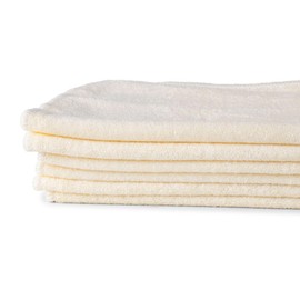 6-Pack Organic Bamboo Baby Wash Cloths - Ultra Soft Baby Face Washer, Newborn Bath Essential, Gentle Towel for Sensitive Skin - Super Absorbent Baby Washcloth for Everyday Use (White) - by Zoe Sage