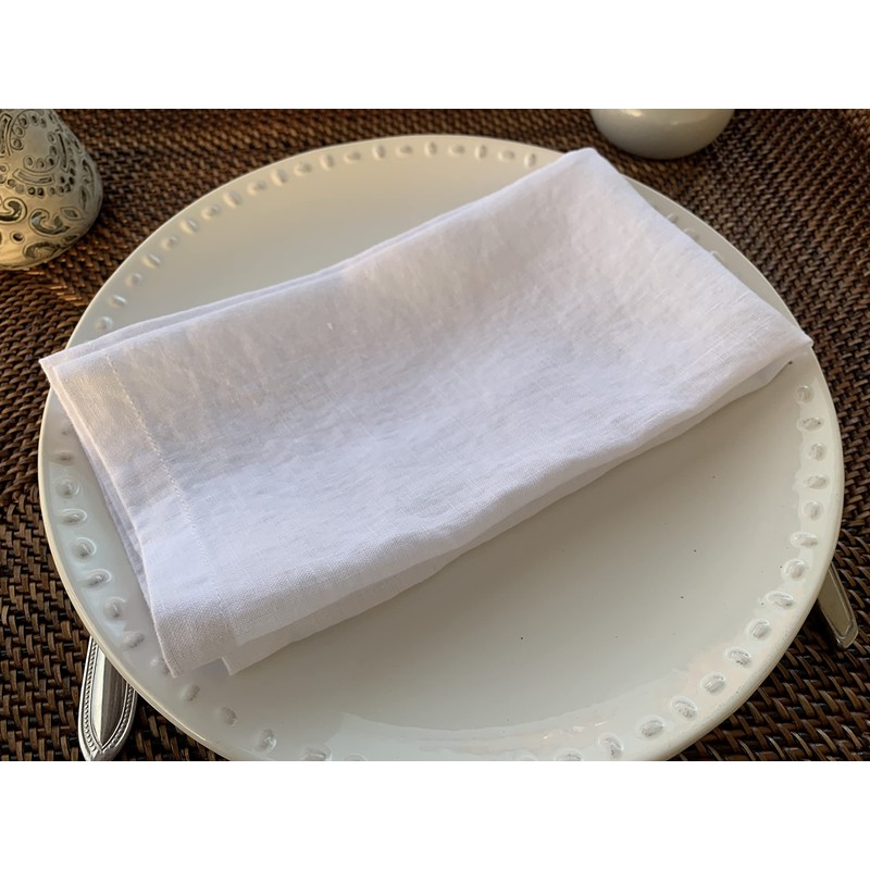 Linen Napkins –100% French Flax – Stonewashed Pure Linen Cloth