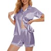 MyFav Silk Pyjamas Set for Women Button Down Bride Loungewear