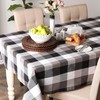 DII Tri-Color Check Collection 100% Cotton Tabletop, Tablecloth, 52x52, Black