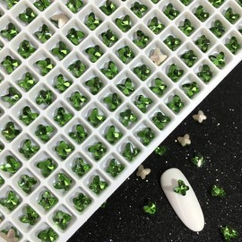 Nail Charms Nail Gems Durable Rhinestones for Nails Charms for Acrylic Nails 3D Nail Charms Nail Gems and Rhinestones(CB 5mm Green 100Pcs)