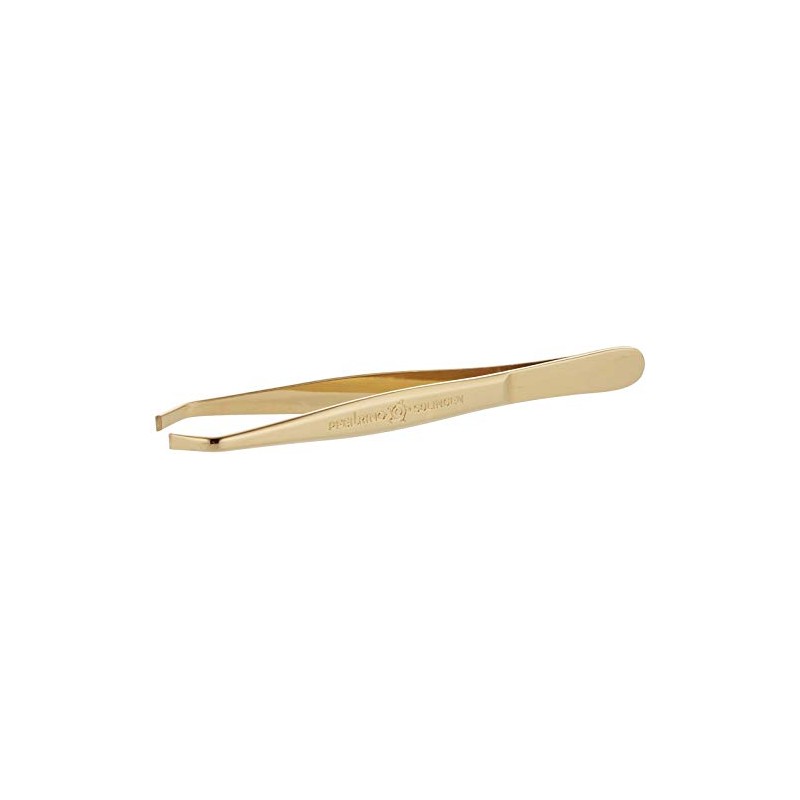 Pfeilring Tweezers Gold-Plated Offset in Blister Pack