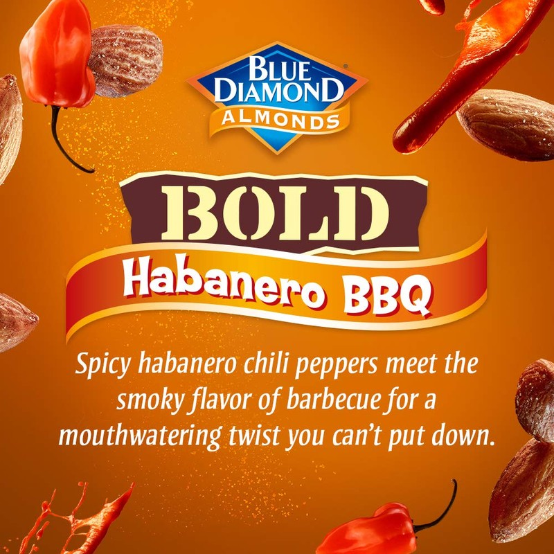 Blue Diamond Almonds Habanero BBQ Flavored Snack Nuts, 25 Oz