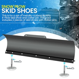 2 Pack Snow Plow Glider Shoes, 2208864, Heavy Duty Hardened Steel Snow Plow Shoe, Adjustable Pin Lock Plow Glider Feet with Quick Release, Replacement for Polaris, ATV, UTV