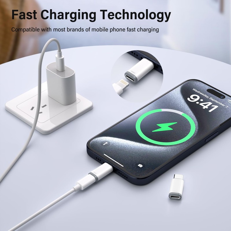 INF Lightning Adapter (Female) to USB-C (Male), Compatible with USB-A