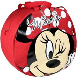 CARTOON Toy Bag 50 x 32 cm Large Round Beach Bag with Handles and Zip Closure Shopper Shoulder Bag, Minnie Mouse, 50 x 50 x 32 cm