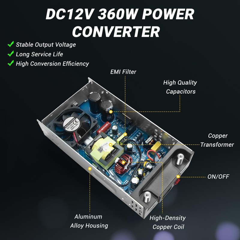 New Version Converter, 110V AC to 12V DC Converter Power