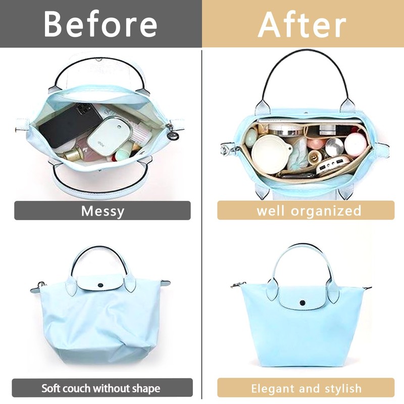 BOOSHMall Organiser for Longchamp Bag, Bag Insert Organiser, Multi Pocket