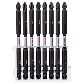 Bosch Professional 8pcs. Double Screwdriver Bit Set (Impact Control, PH/PZ Bits, Length 110mm, Pick and Click, Accessory Impact Drill)