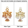 6Pcs Chinese Chalice Retro Style Zinc Alloy Glass Embossed Flower