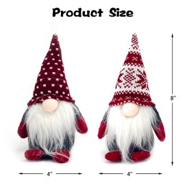 DUJSRZL 4 x Christmas Gnomes Knitted Plush Santa Claus Christmas Gnome Handmade Table Decoration Home Decor Table Fireplace Decor (Red)