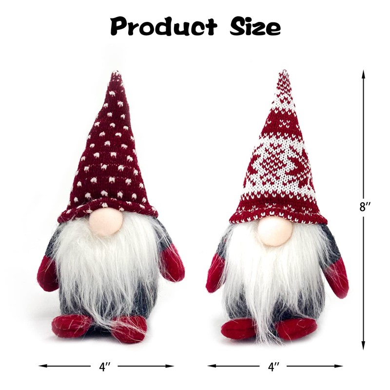 DUJSRZL 4 x Christmas Gnomes Knitted Plush Santa Claus Christmas