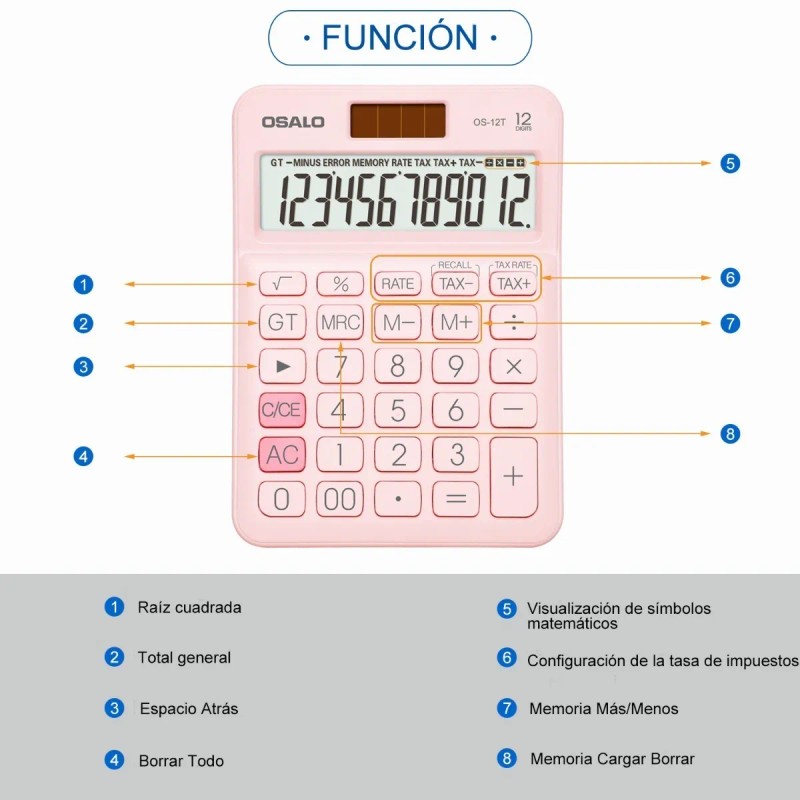Calculadora Escritorio Osalo Financiero Pantalla Grande