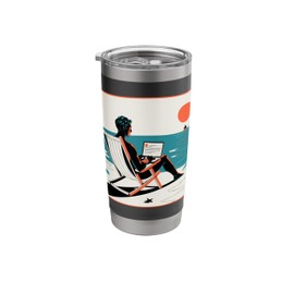Digital Nomad Virtual Assistant Remote Work Wireless Living Stainless Steel Insulated Tumbler