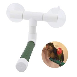 HEEPDD Bird Perch, Portable Suction Cup Window Shower Perch Stand Bath Wall Standing Platform Rack for Macaw Cockatoo African Grey Budgies Parakeet Cockatiel Lovebirds