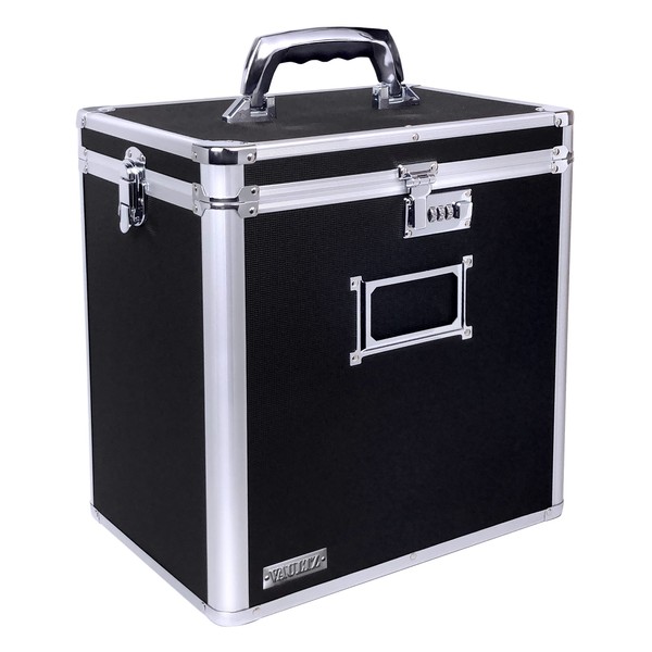 Vaultz Vinyl Record Storage Box - Locking 50 Album Holder