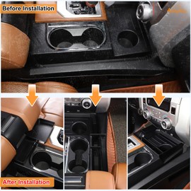 Aunginsy Center Console Gear Shift Storage Box Kit Compatible with Toyota Tundra 2014-2021 Central Control Gear Shift Cup Holder Side Storage Box Front Armrest Organizer Tray ABS Interior Accessories