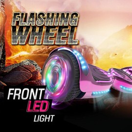 SUNDERWELL Hoverboard with LED Lights and Bluetooth Speaker, Self Balancing Scooter with 6.5" Flashing Wheels, Top Speed of 10MPH, Gifts for Kids