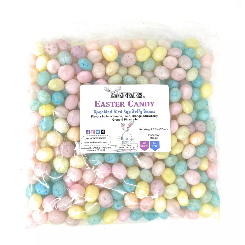 YANKEETRADERS® Speckled Birds Egg Jelly Beans, 2 Pounds, Assorted Fruit