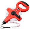 Open Reel Tape Measure, MAXOWER Fibreglass Surveyors Meter Tape Measure