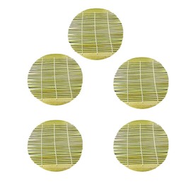5 Pieces - Bamboo Slatted Round, 6.3 inches (16 cm), Bamboo, Commercial Use, Set Noodle Plate, Bamboo Soup [6.3 inches (16 cm), Inn Japanese Dinnerware, Restaurant, Commercial Utensils, Tableware] Buckwheat Dish