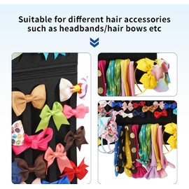 Organizador de accesorios para el cabello, moños, diademas, pinzas y corbatas para el cabello, para niñas, negro (viene sin los accesorios)