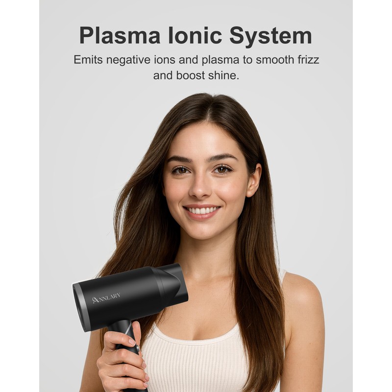 Hair Dryer Blow Dryer with Diffuser, Plasma Ion Hairdryer with