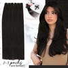 Moresoo Brown Weft Human Hair Extensions Darkest Brown Sew in