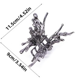 Gixaxak Small Butterfly Hair Claw Clip Butterfly Claw Hair Clips Nonslip Butterfly Butterfly Claw Clips Hair Clips Metal Hair Claw Clips Butterfly Lady Barrette Shark Clip Hair Accessories (Gold)