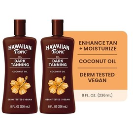 Hawaiian Tropic Dark Tanning Sun Care Moisturizing Oil 8 Ounces, 2 Count (Pack of 1)