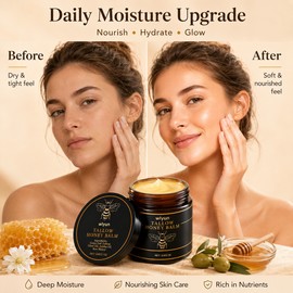 Beef Tallow Honey Face Cream for Daily Moisture – Fast-Absorbing Balm for Soft, Smooth Skin
