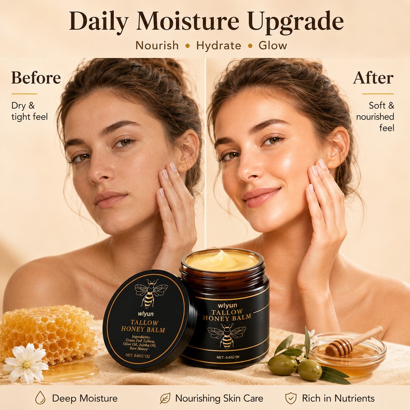 Beef Tallow Honey Face Cream for Daily Moisture – Fast-Absorbing