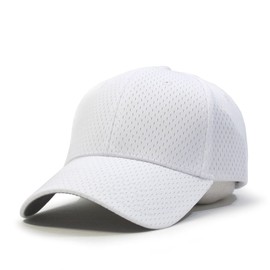 Plain Pro Cool Mesh Low Profile Structured Adjustable Baseball Cap (White)