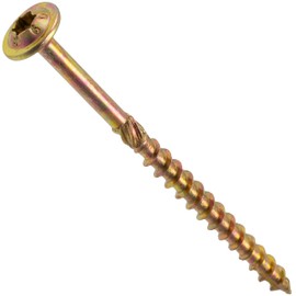 AERZETIX - C67440 - Set of 100 wood screws Ø4x60mm with wide, curved head - with star print Т20 - made of galvanised steel - carpentry, plywood, chipboard, melamine boards