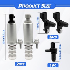 Intake & Exhaust VVT Camshaft Position Actuator Solenoid Valve Camshaft Crankshaft Sensor kit, Compatible with Chevy Equinox Malibu Cobalt, GMC Terrain, Buick Verano, Saturn Vue, Pontiac G6, and More