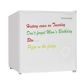 FRIGIDAIRE EFR107-WHITE 1.6 Cu Ft Compact Dorm Fridge with Dry Erase Board, White