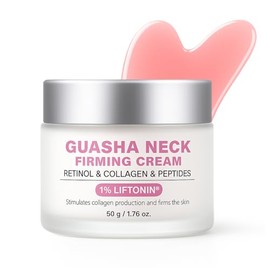 Crema Reafirmante Para El Cuello Con Gua Sha, Crema Reafirmante Para Piel Arrugada, Crema Hidratante Y Reafirmante Para Líneas De Expresión Y Flacidez.