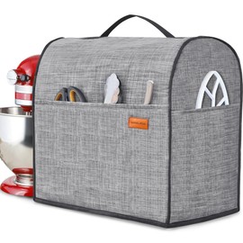 Stand Mixer Cover Compatible with KitchenAid Mixer, Dust Cover with Zipper Pocket for Kitchenaid 4.5-5Qt Mixer Accessories Kitchenaid Mixer Attachments KitchenAid Classic,Grey