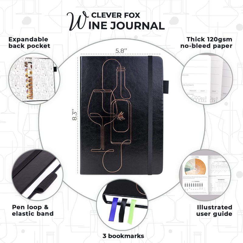 Clever Fox Wine Journal for Wine Tasting – Guided Wine