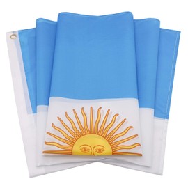 DANF 2 Pack Argentina Flag 3x5 Foot Polyester Argentinian National Flags Polyester with Brass Grommets 3 X 5 Ft