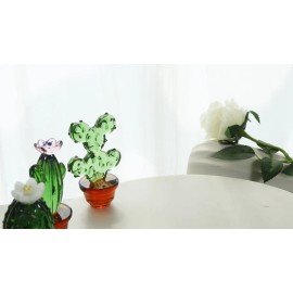 Unbranded Crystal Blue Rose Figurine Home Decoration Crystal Paperweight Collectibles Gift